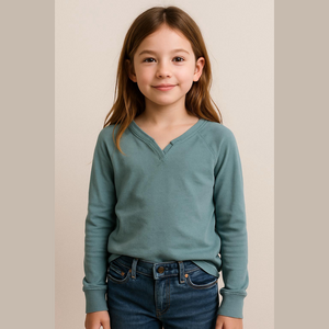 NWOT Girls Blue Long Sleeved relaxed Top